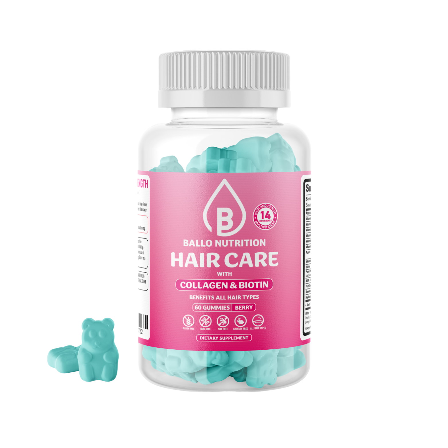 Ballo Nutrition Hair Care Gummies 1 Month Supply – BALLO NUTRITION