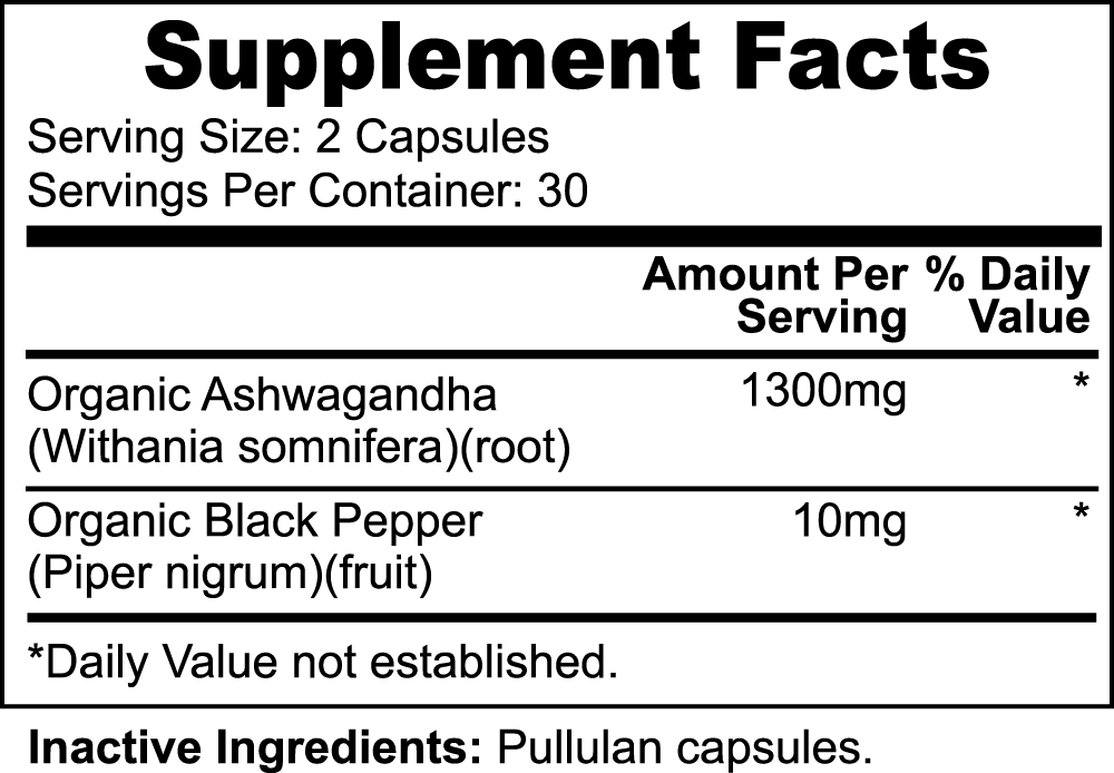 Ballo Nutrition Ashwagandha Capsules 1 Month Supply